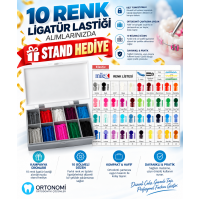 10 Renk Ligatür Lasiği+Stand 10 Renk Ligatür Lasiği+Stand