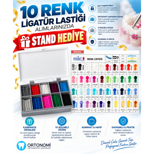 10 Renk Ligatür Lasiği+Stand